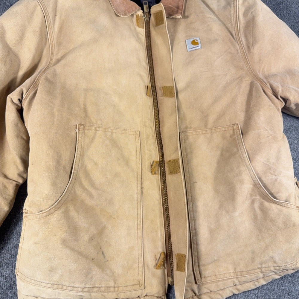 Vintage 90s Carhartt J02 Arctic Jacket Quilt Lined Union Made Detroit Large - Picture 9 of 16